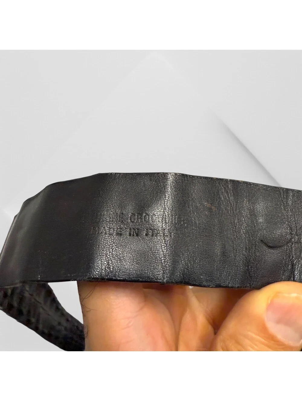 Ambrosi Abrianna new York Real Crocodile Black Italy Belt Womens S